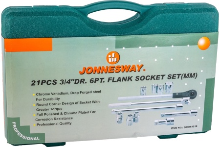 Набор торцевых головок 3/4"DR Jonnesway S04H6121S