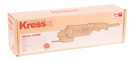 Углошлифовальная машина KRESS KU721, 1400Вт, 125мм, коробка