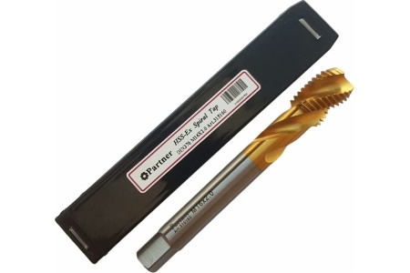 Метчик Partner M16х2.0 HSSE, DIN376, спиральная канавка, Н6, TiN 315160