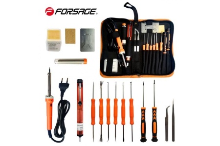 Электрический паяльник Forsage с набором инструментов и аксессуаров 23предмета F-8272-23