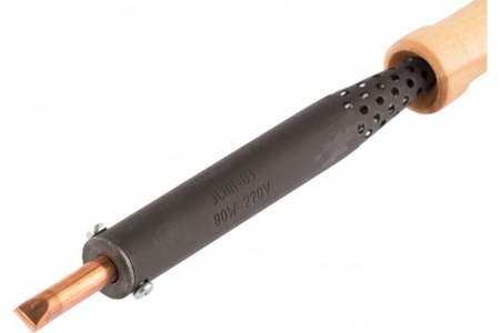 Электрический паяльник СИБРТЕХ ЭПСН-03-80/220 деревянная ручка Россия 91310