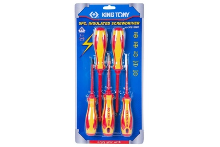 Набор диэлектрических отверток (5 предметов) KING TONY 30615MR