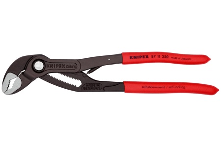 Переставные клещи Knipex COBRAmatic с фиксатором, 50 мм (2"), длина 250 мм, 1К ручки, KN-8711250SB