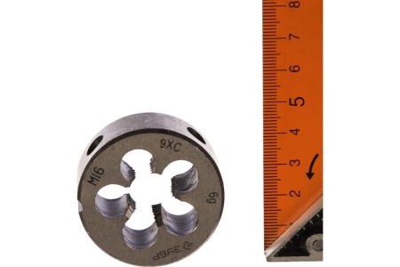 Плашка круглая ручная для нарезания метрической резьбы (М16 x 2) "Мастер" Зубр 4-28022-16-2.0