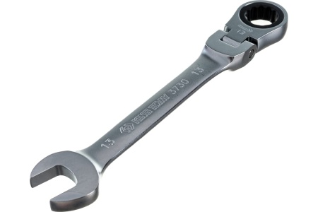 Трещоточный комбинированный ключ с шарниром 13мм KING TONY 373013M