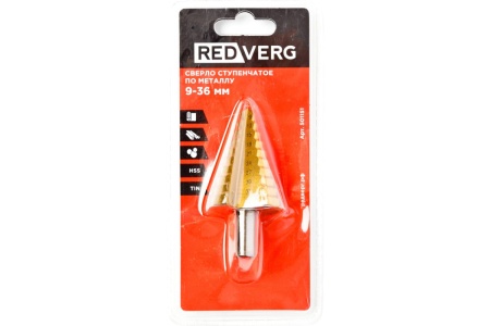 Сверло ступенчатое по металлу HSS TIN 9-36 мм REDVERG 501151 6627087