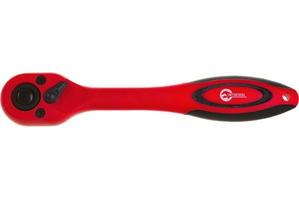Рукоятка с храповым механизмом INTERTOOL на 72 зуба 1/4, Cr-v., Professional HT-2111