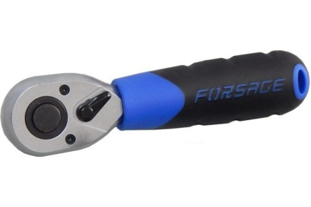 Трещотка Forsage реверсивная, короткая, с резиновой ручкой F-802319