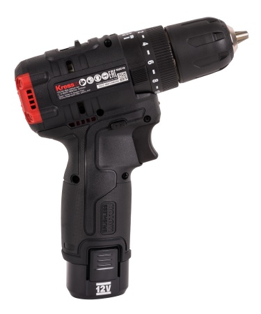 Дрель-шуруповерт ударная аккумуляторная бесщеточная KRESS KUC12, 12В, 40Нм, 2.0Ач х2, ЗУ 1,5А, кейс