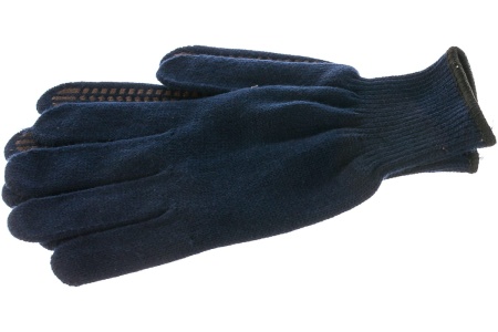 Трикотажные перчатки СИБРТЕХ , акрил, ПВХ гель Протектор, синие, оверлок 68665