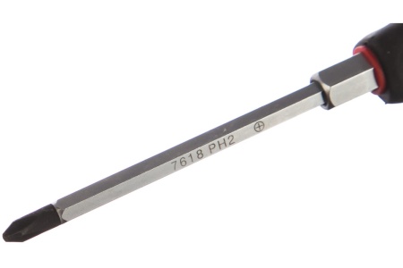 Отвертка, крестовая PH2 х 100мм усиленная со сквозным стержнем JTC 7618