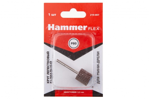 Круг лепестковый радиальный Flex 219-007 (31х10 мм; P80) для мини-дрели HAMMER 625135
