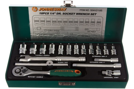 Набор торцевых головок 18 предметов Jonnesway S04H2118S