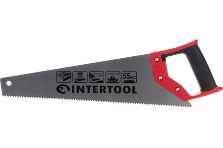 Ножовка по дереву INTERTOOL с каленым зубом 400 мм, 55 HRC HT-3101