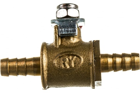 Шаровой кран Pegas pneumatic латунь, елочка, под шланг, 6x6 мм 4410