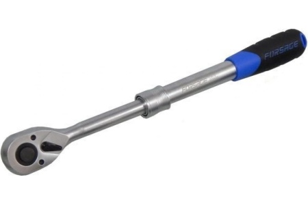 Реверсивная телескопическая трещотка Forsage шарнирная, с резиновой ручкой 1/2" L340-430 мм 15796 F-802423 Реверсивная телескопическая трещотка Forsage шарнирная, с резиновой ручкой 1/2" L340-430 мм 15796 F-802423