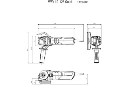 Угловая шлифмашина Metabo WEV 10-125 Quick 600388950