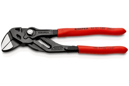 Переставные клещи-ключ Knipex 180 мм, 40 мм (1 1/2"), серые, 1К ручки, KN-8601180SB