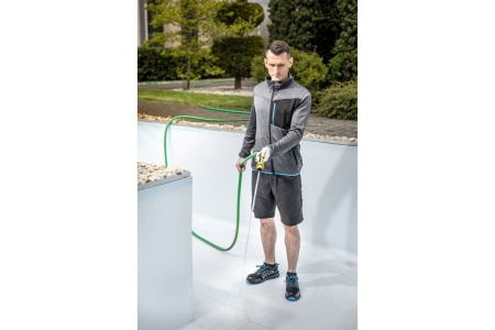 Рабочая толстовка HOEGERT TECHNIK Nister серый/меланж/синяя, р. 3XL/58 HT5K900-3XL