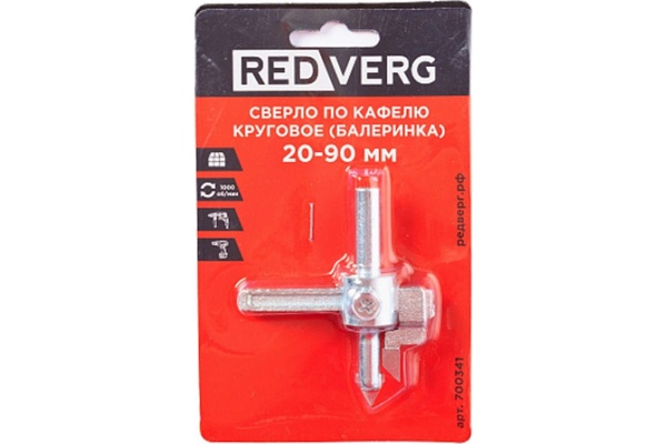 Сверло балеринка по кафелю 20-90 мм 700341 REDVERG 6665374