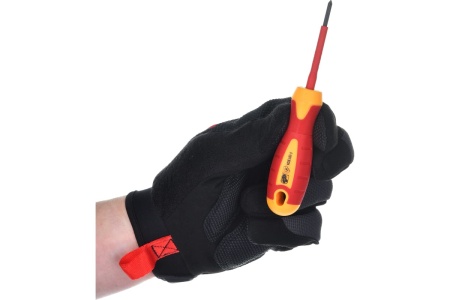 Изолированная крестовая отвертка HOEGERT TECHNIK PZ0, 60 мм, 1000 V, сталь S2 HT1S940