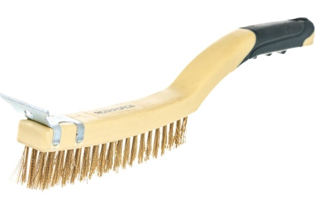 Щетка по металлу ROCKFORCE ручная, в пластиковом корпусе с прорезиненной рукояткой RF-340122313