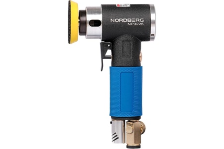 Пневмошлифмашинка NORDBERG угловая орбитальная, эксцентрик, в комплекте с насадками, диам. 25, 50, 75 мм NP3225K 01-00001039