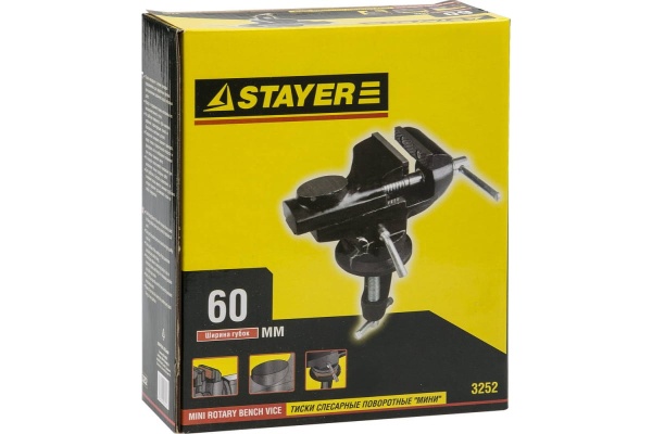 Поворотные тиски STAYER 60 мм 3252