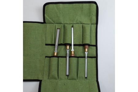 Набор стамесок Петроградъ серия Волга, 4 штуки, 8, 10, 16, 20, в сумке-скрутке М00021116