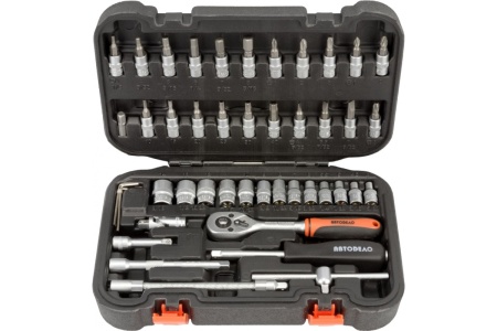 Набор торцевых головок АвтоDело 1/4" DR 46 предметов 39946 13702