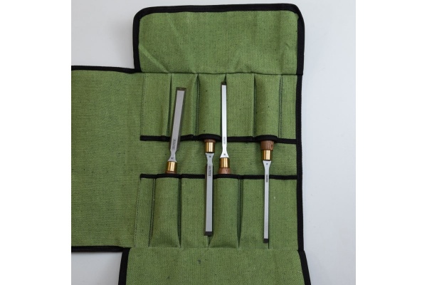 Набор стамесок Петроградъ серия Волга, 4 штуки, 8, 10, 16, 20, в сумке-скрутке М00021116