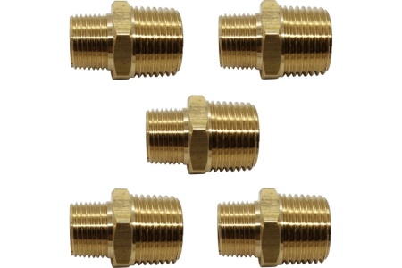 Ниппель переходной пневмо 1/2" НР х 3/8" НР, 5 шт HG 1645092