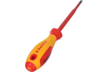 Отвертка KNIPEX SL6.5x1.2 шлицевая тонкая VDE, L лезвия 150 мм, 1000V, 2-комп. рук-ка KN-982065SL