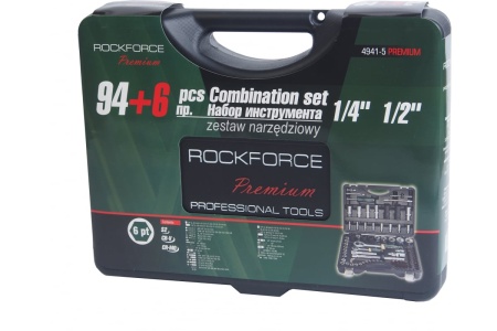 Набор торцевых головок и вставок 1/2 & 1/4DR 6-гранных ROCKFORCE RF-4941-5-PREMIUM 94+6