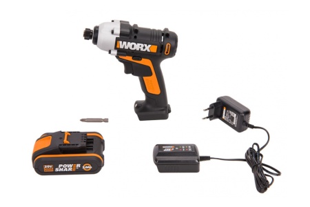 Аккумуляторный винтоверт WORX Impact 20 В, 1x2 Ач, кейс WX290.1