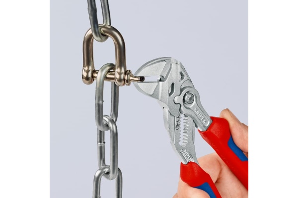 Переставные клещи-ключ Knipex 40 мм (1 1/2"), длина 180 мм, хром, 2К ручки, KN-8605180SB