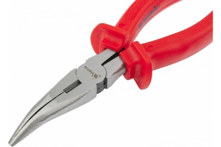 Длинногубцы 200 мм, изогнутые шлифованные, пластмассовые рукоятки MATRIX Econom 17496