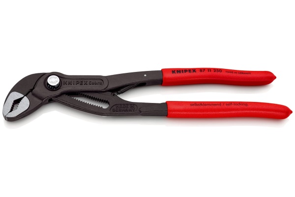 Переставные клещи Knipex COBRAmatic с фиксатором, 50 мм (2"), длина 250 мм, 1К ручки, KN-8711250SB