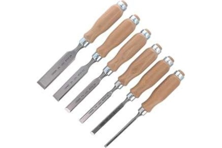 Набор из 6 плоских стамесок Narex Wood Line Profi (светлые) 853055