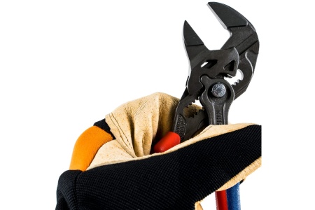 Переставные клещи - гаечный ключ KNIPEX 40 мм, 1 1/2, L-180 мм, серые, 2-к ручки KN-8602180