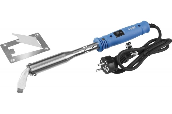 Паяльник с выключателем, пластмассовой рукояткой и долговечным жалом, 200Вт, клин Зубр ПРОФЕССИОНАЛ 55301-200