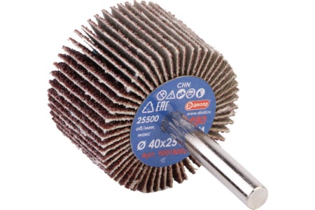 Круг лепестковый абразивный радиальный 40x25 мм, хвостовик 6 мм, P 80 ДИОЛД 90018002