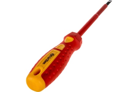 Шлицевая диэлектрическая отвертка Ladina GREPP SL5,5х125 мм, CrV, двухкомпонентная рукоятка 202-028
