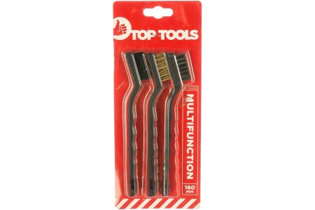Щетки 180 мм, набор 3 шт., латунь, сталь, нейлон Top Tools 14A618