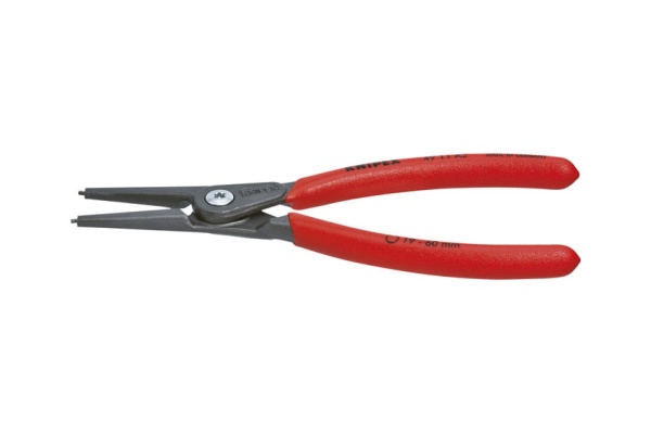 Щипцы KNIPEX прециз для внешних стопорн. колец, прям. губки, d 19-60 мм, чёрн.,1К ручки, KN-4911A2SB