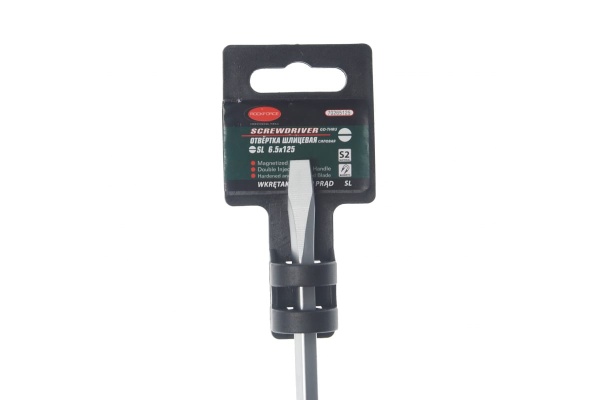 Шлицевая силовая отвертка ROCKFORCE SL6.5х125 на пластиковом держателе RF-70265125