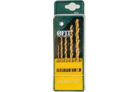Сверла по металлу HSS, титановое покрытие, 5 шт. FIT IT 34211