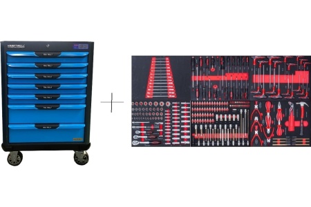 Тележка с 7 ящиками+ПОДАРОК инструмент 250 предметов KraftWell KRW-TTG+SET250 Тележка с 7 ящиками+ПОДАРОК инструмент 250 предметов KraftWell KRW-TTG+SET250