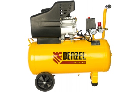 Воздушный компрессор DENZEL PC 50-260, 1,8 кВт, 260л/мин, 50л, 10 бар 58073