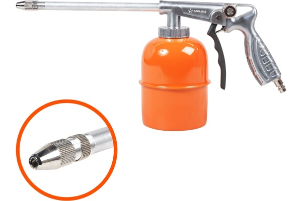 Моечный/мовильный пистолет Airline металл. бачок 900 мл. с регулятором давления PRO ATBU059